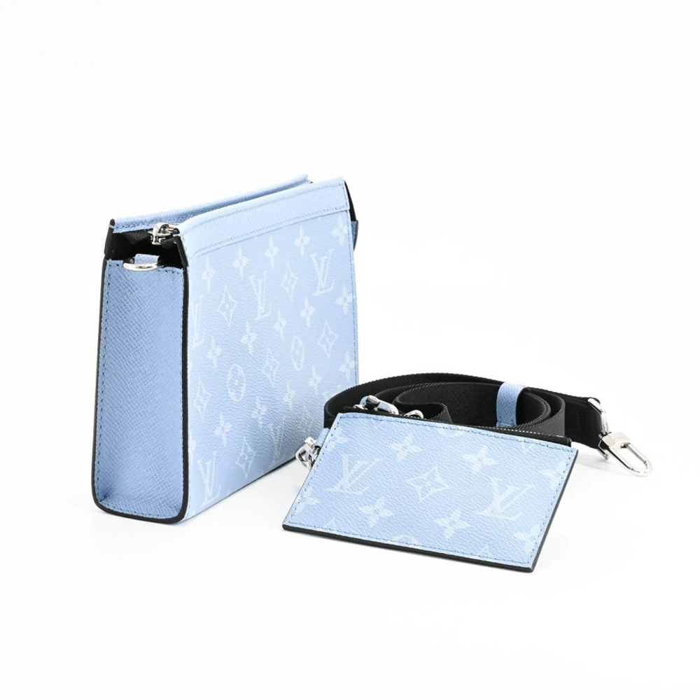 Louis Vuitton Shoulder Wearable Blue Wallet Gaston Bag